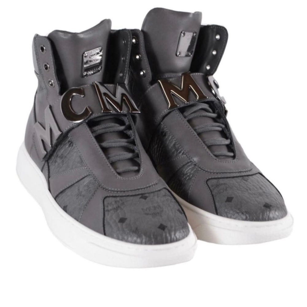 MCM monogram high top suede sneakers